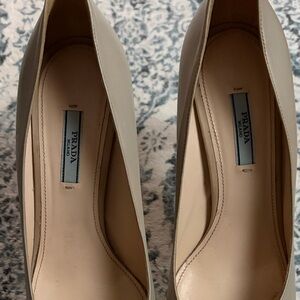 Prada Women's Beige Leather Heels